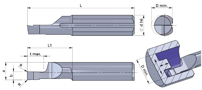 Резец монолитный R510M1508-10/AL41F Dummel