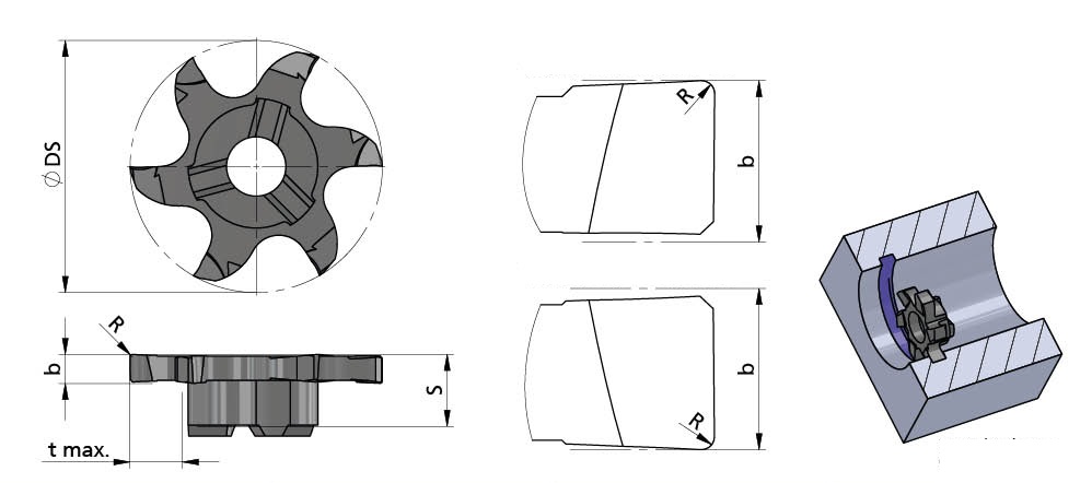 Пластина сменная Z625.X250.02/AL41F Dummel
