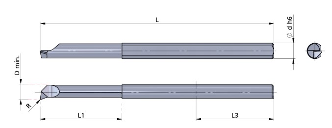 Резец монолитный ROTA15-075R/AL41F Dummel