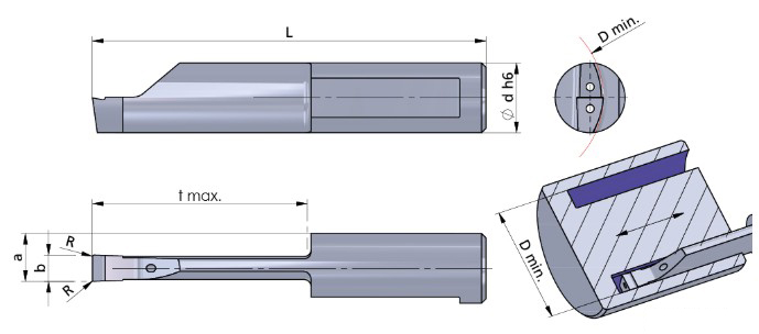 Резец монолитный R020.0300-35/AL41F Dummel