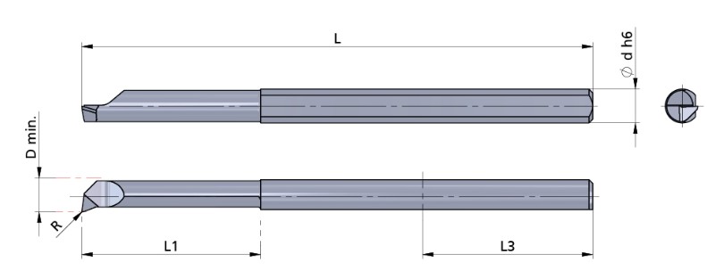 Резец монолитный ROTA25-125R/AL41F Dummel