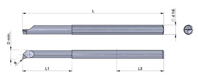 Резец монолитный ROTA40-200R/AL41F Dummel