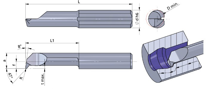 Резец монолитный R047T4-10/AL41F Dummel