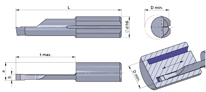 Резец монолитный R015.3015-20/CN45F Dummel