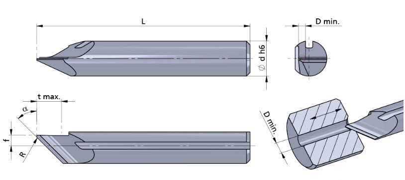 Резец монолитный R520.0045-15/AL41F Dummel
