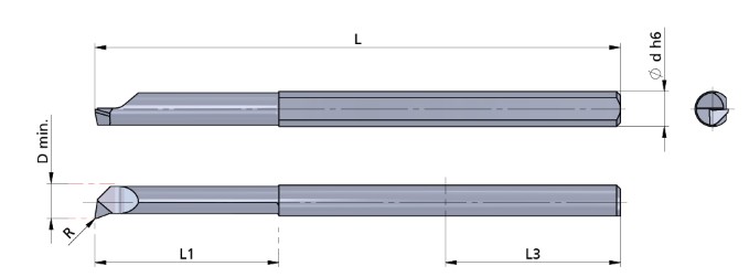 Резец монолитный ROTA50-255R/AL41F Dummel